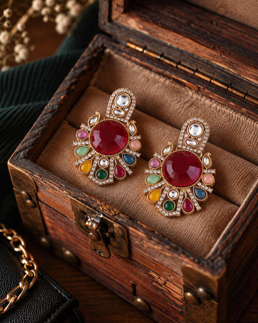 Ruby-Multi Ashima Stud Earring