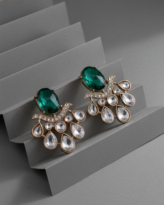 Green Amevya Designer Stud