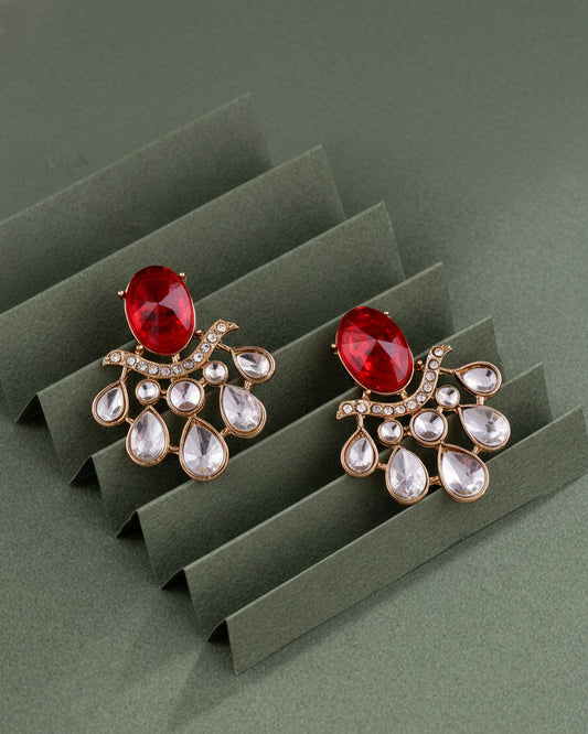 Red Amevya Designer Stud