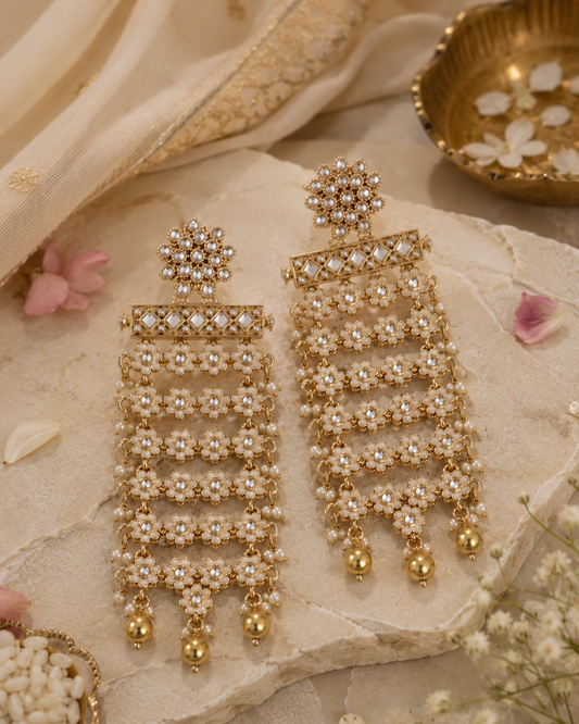 Gulnaar Designer Flower Earring - Meenakari