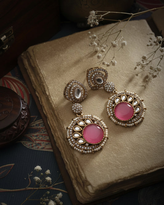 Blush Zivika Zircone Earrings - Polki Dupe