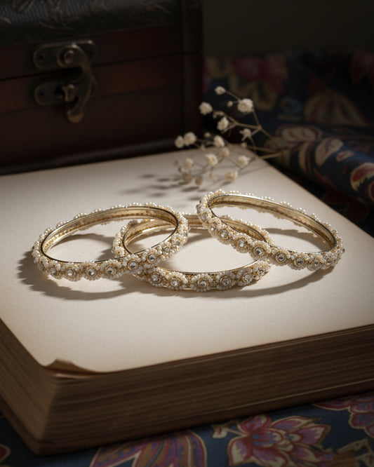 Pearl Samrani Kundan Bangles