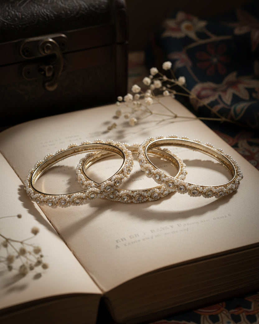 Pearl Samrani Kundan Bangles