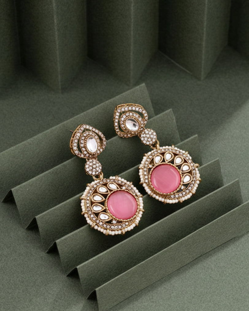 Blush Zivika Zircone Earrings - Polki Dupe