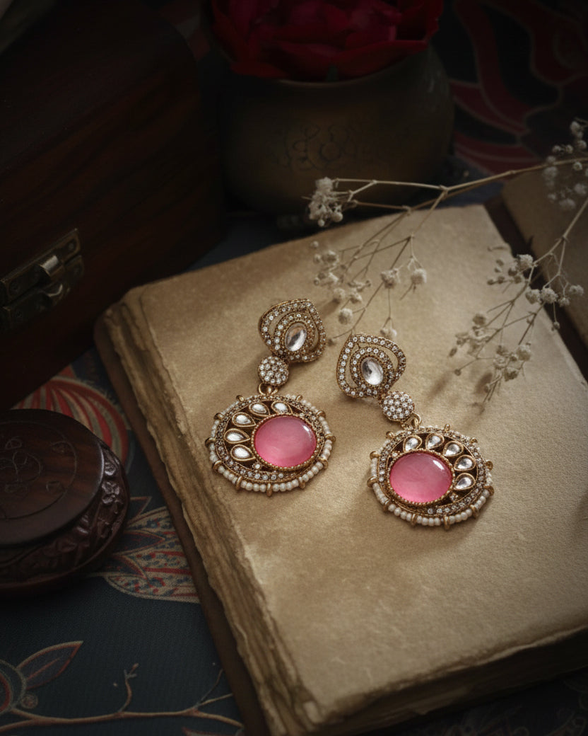 Blush Zivika Zircone Earrings - Polki Dupe