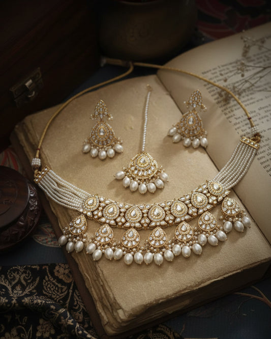 Pearl Reyna Kundan Jewellery Set