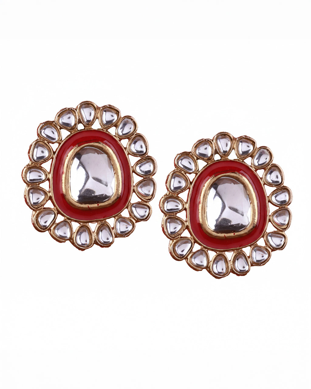 Red Jashae Kundan Stud