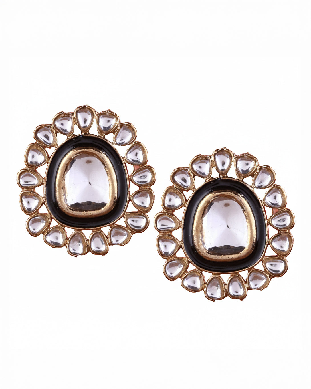 Black Jashae Kundan Stud