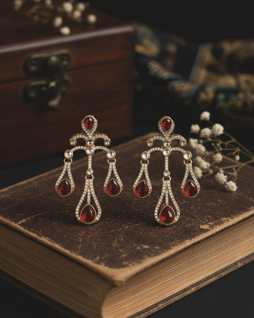 Red Eshlyn Earring - Zircone