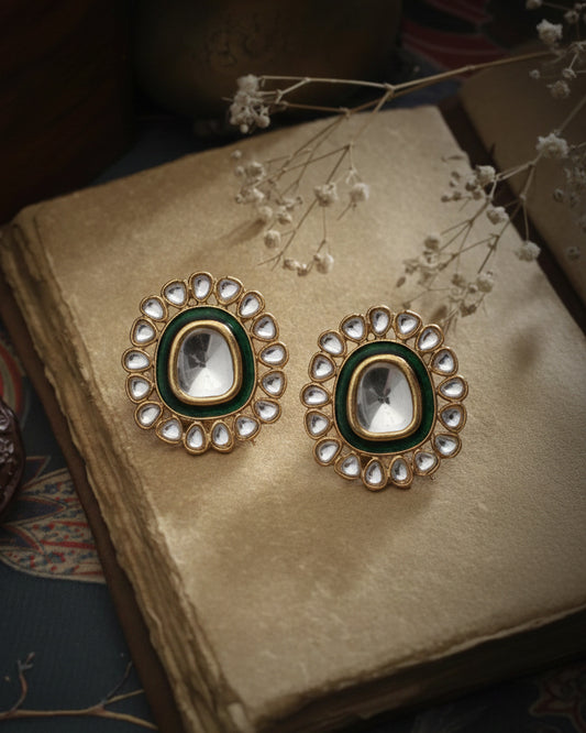 Green Jashae Kundan Stud