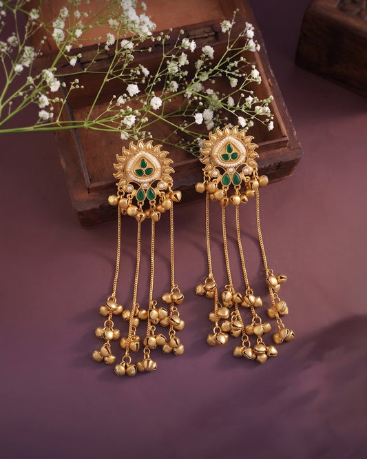 Green Devkanak Premium Kashmiri Look Earring