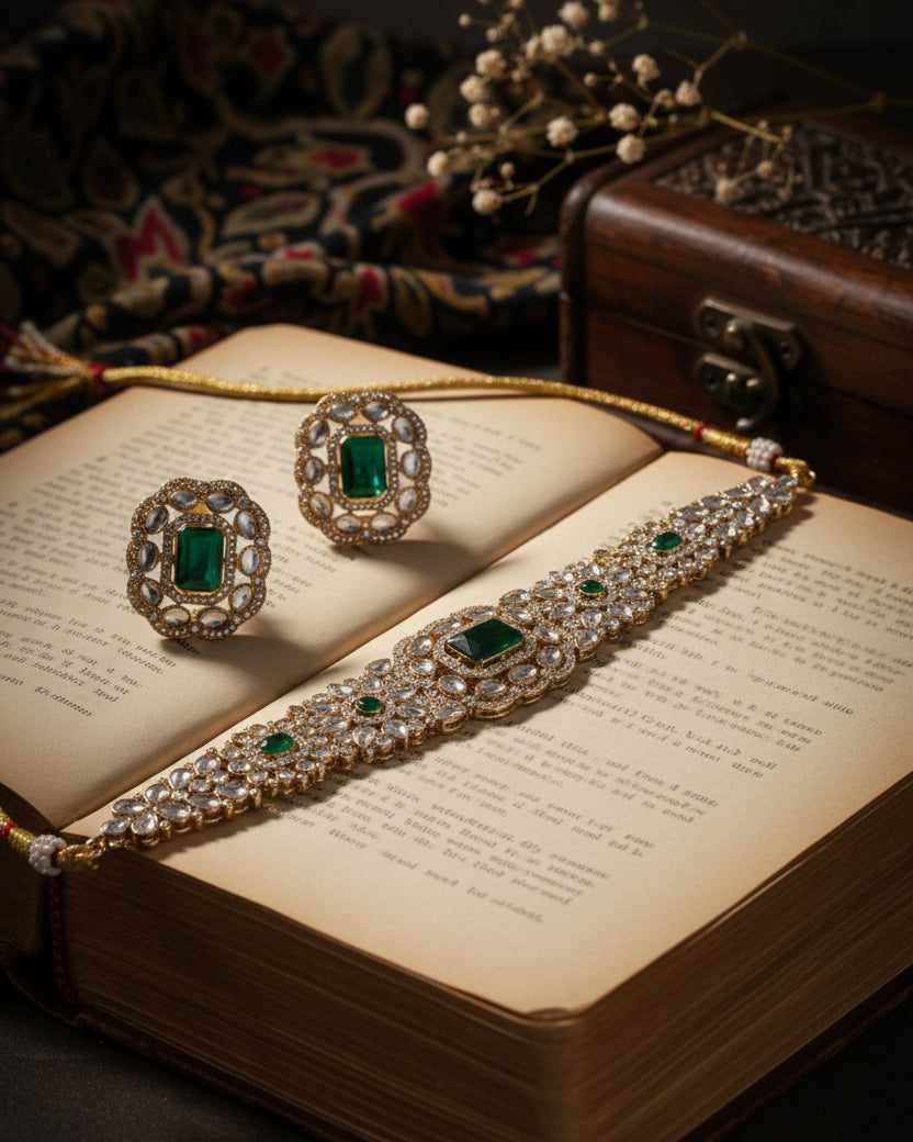 Emerald Yunita Choker Jewellery Set