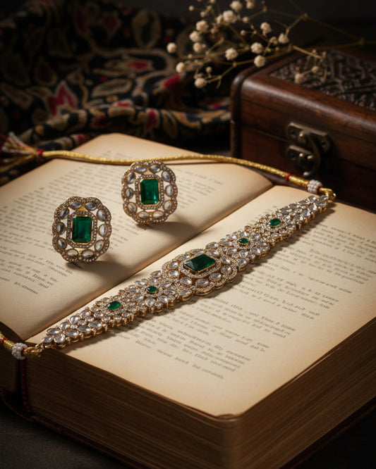 Emerald Yunita Choker Jewellery Set