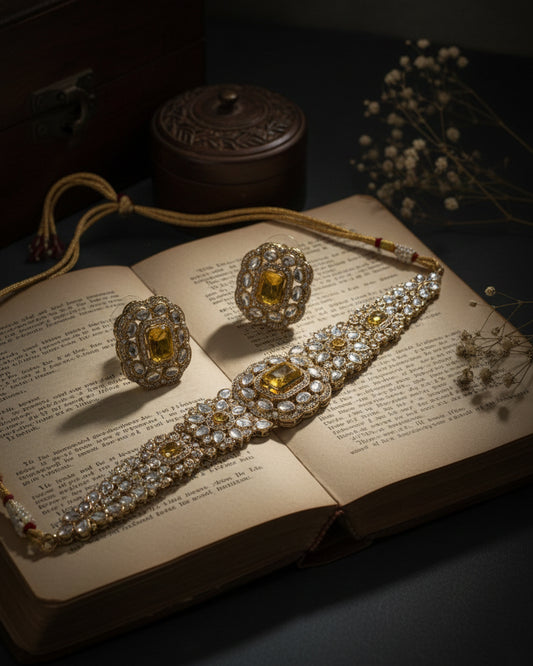 Yellow Yunita Choker Jewellery Set