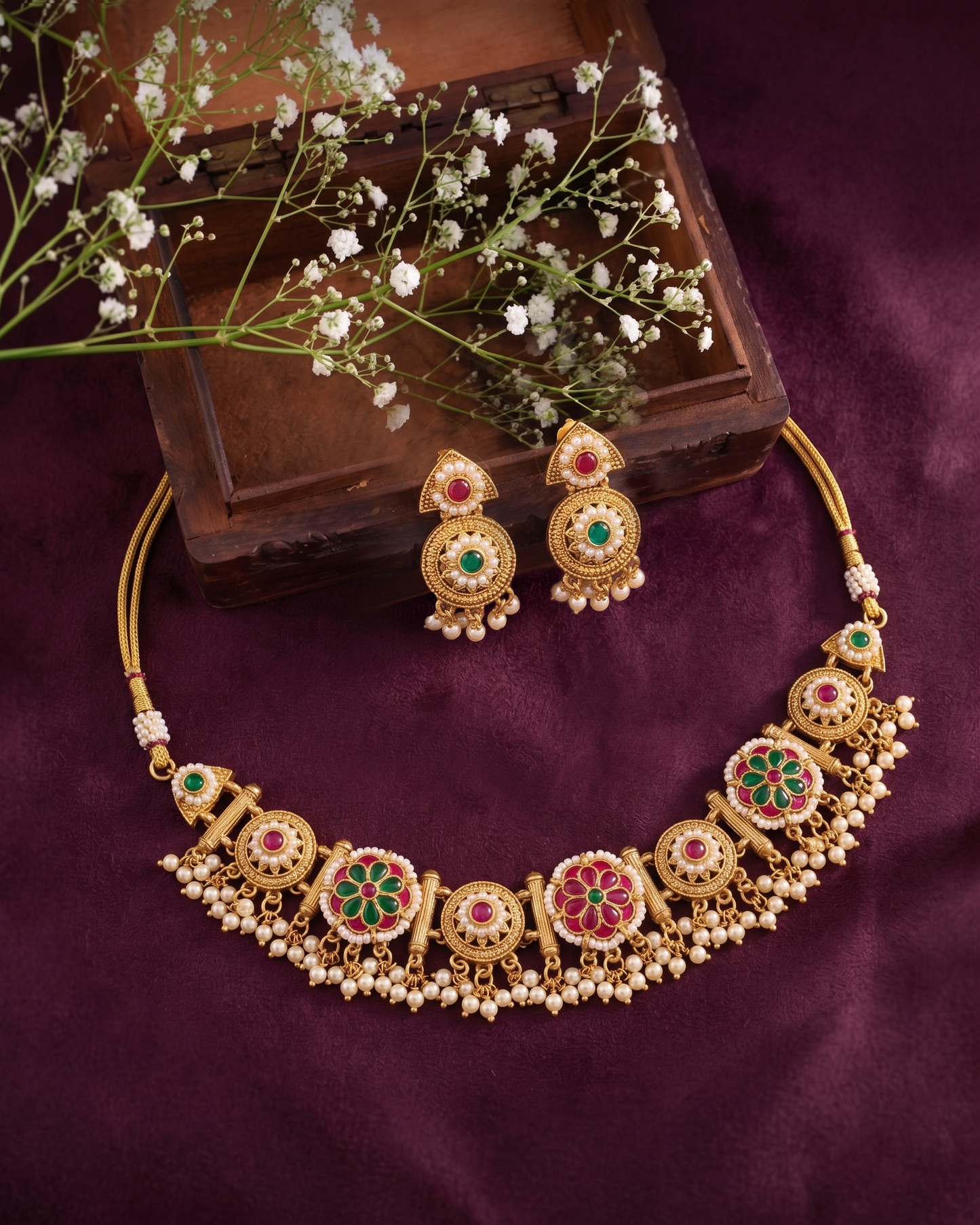 Kaivira Rajwada Choker Necklace Set