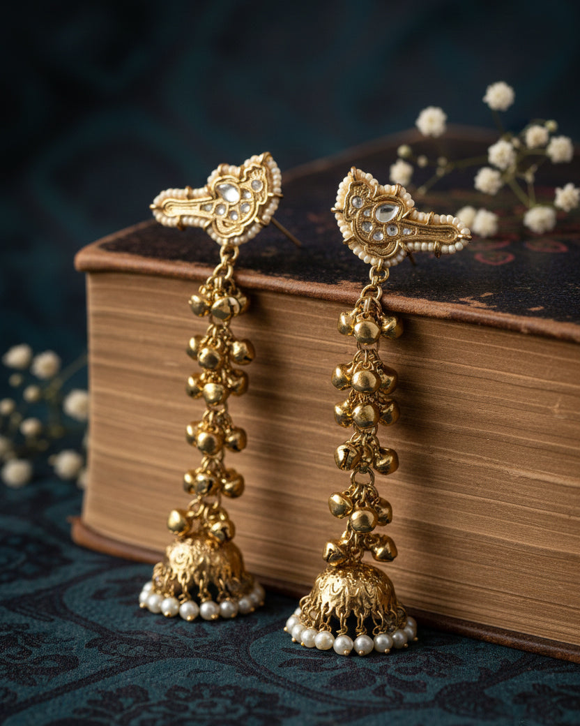 Pearl Zysha Ghunghru Jhumka Earring
