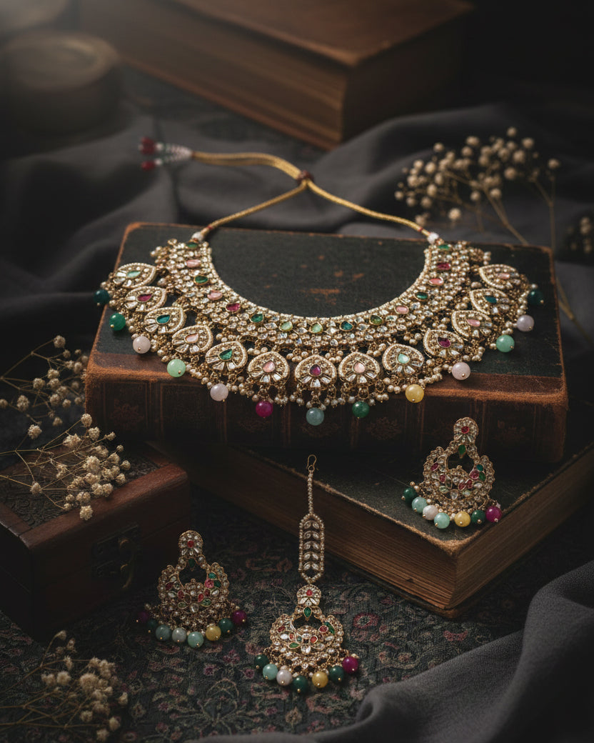 Multi Divyanshi Kundan Jewellery Set