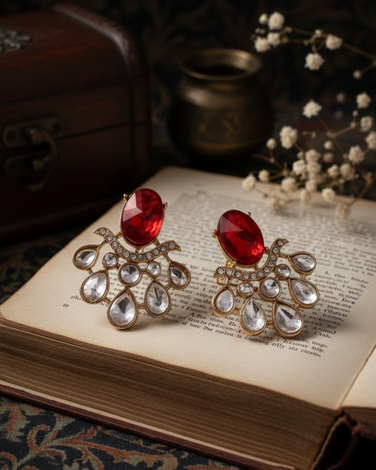 Red Amevya Designer Stud