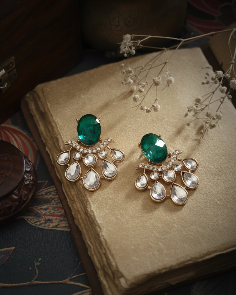 Green Amevya Designer Stud