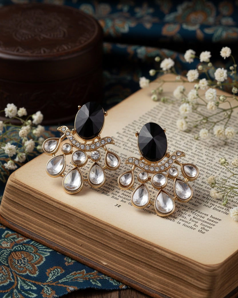 Black Amevya Designer Stud