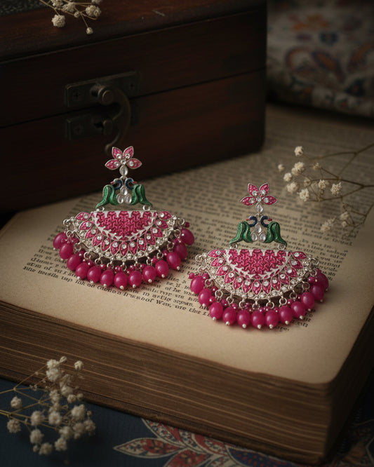 Pink Sovya Chandbali