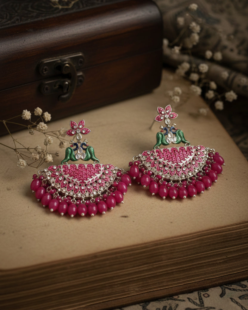 Pink Sovya Chandbali