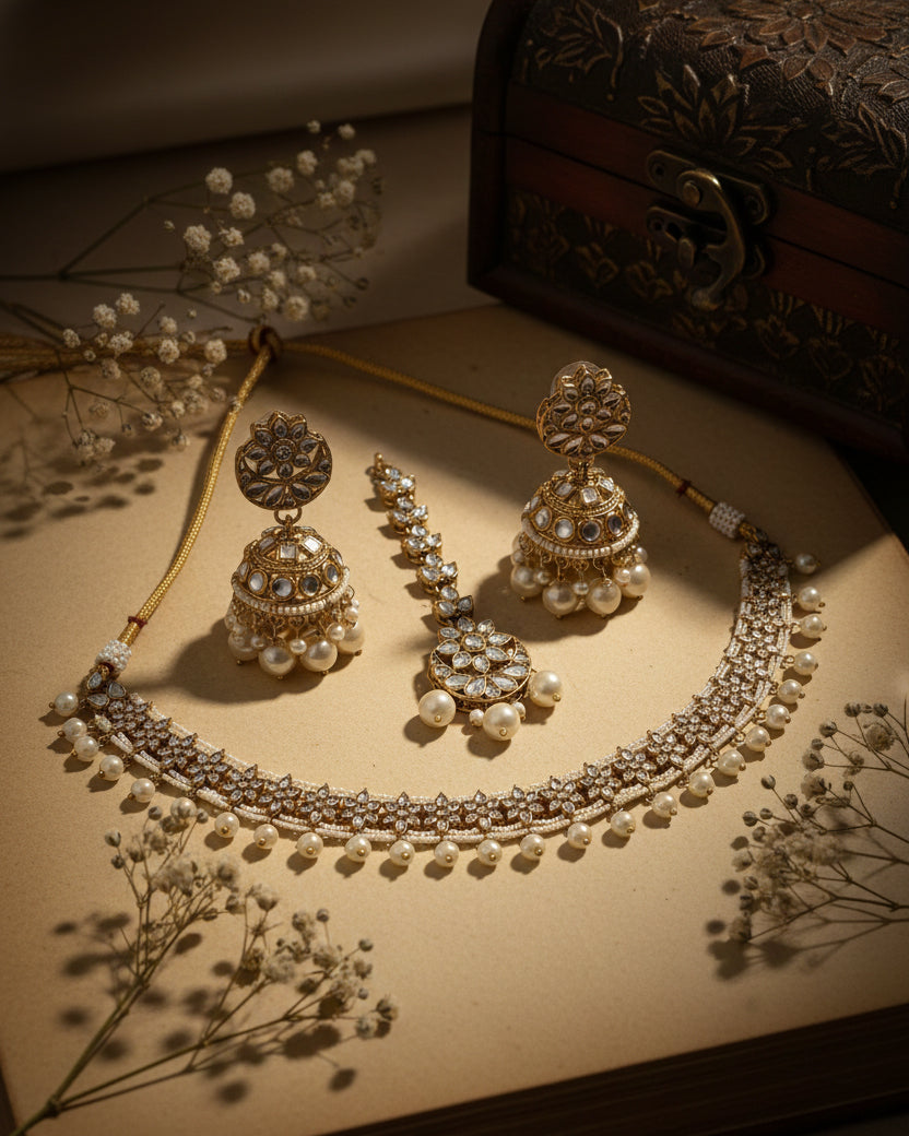 Pearl Harshita Choker Jewellery Set