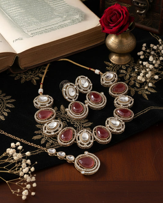 Onion Nirav Polki Dupe Jewellery Set