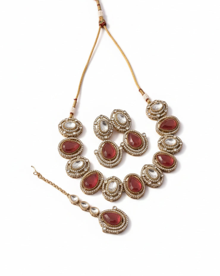 Onion Nirav Polki Dupe Jewellery Set