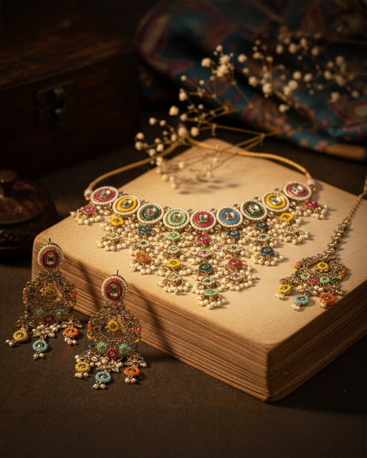 Multi Revant Kundan Jewellery Set