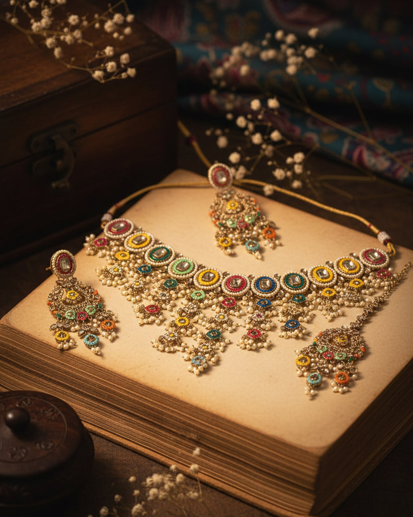 Multi Revant Kundan Jewellery Set