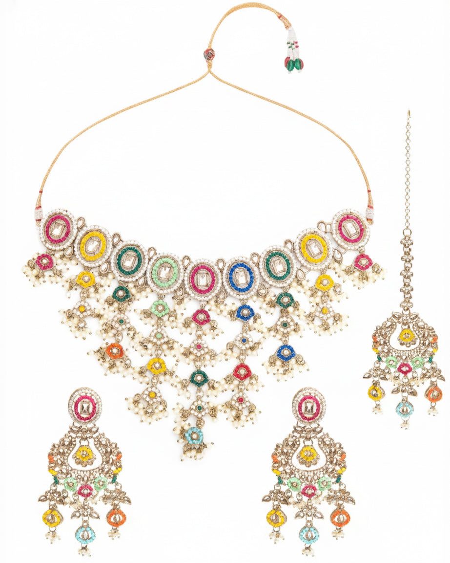Multi Revant Kundan Jewellery Set