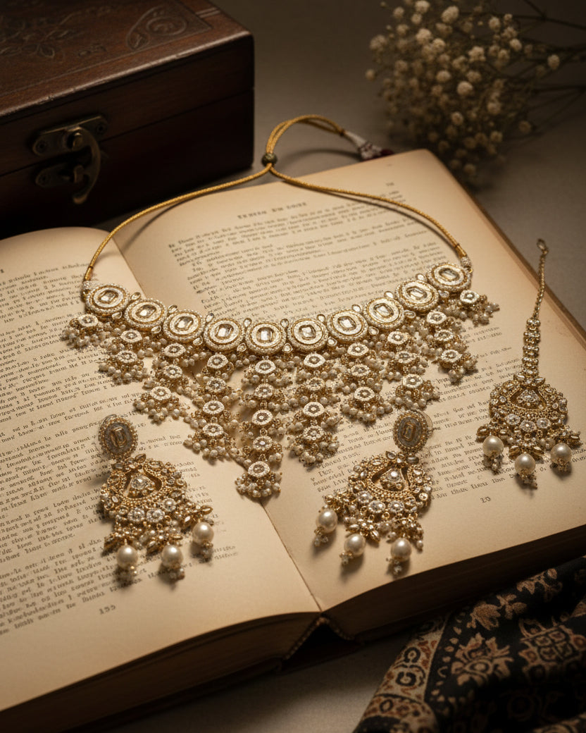 Pearl Revant Kundan Jewellery Set