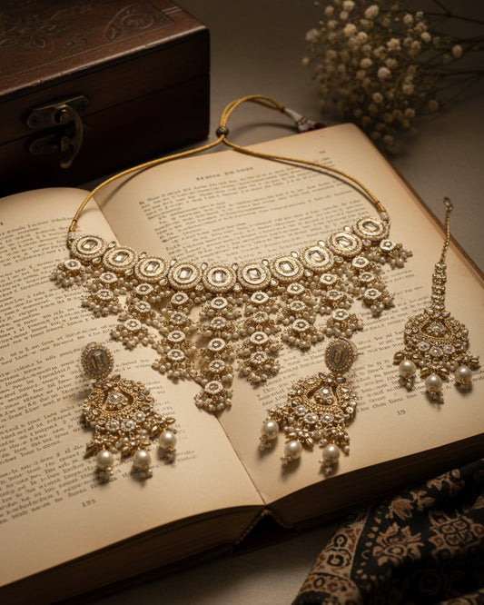Pearl Revant Kundan Jewellery Set