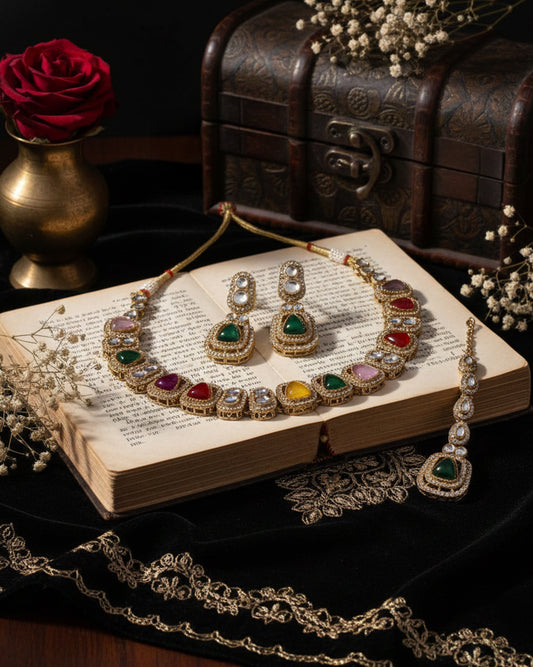 Multi Ashmit Polki Dupe Jewellery Set