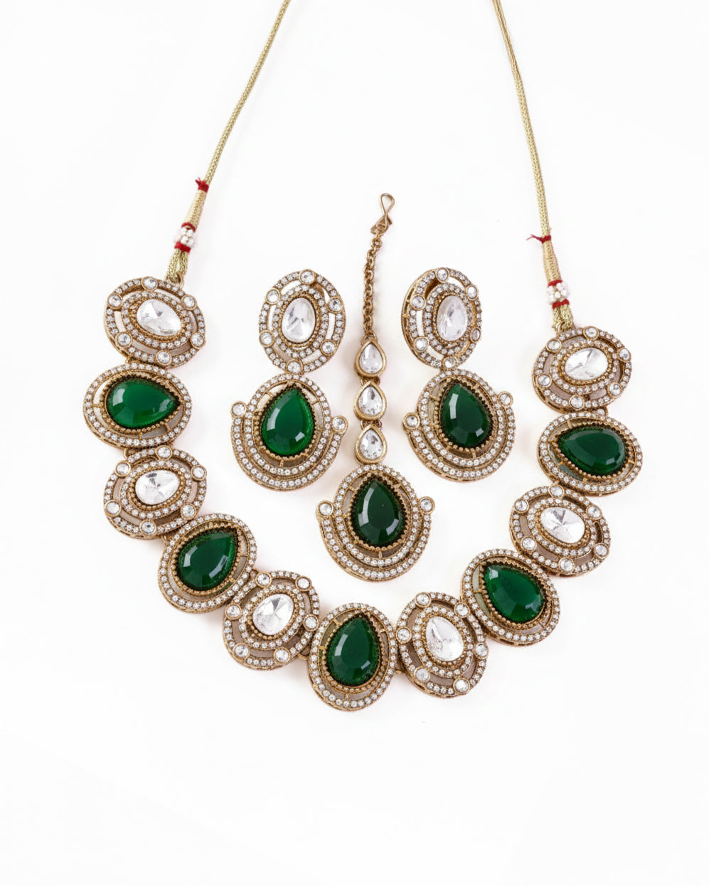 Emerald Nirav Polki Dupe Jewellery Set