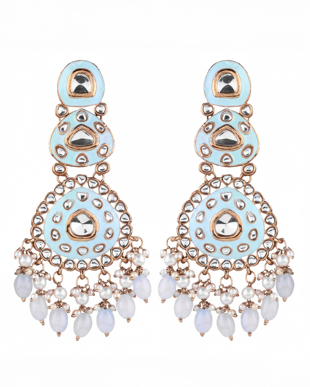 Turquoise Ehit Meenakari Chandbali
