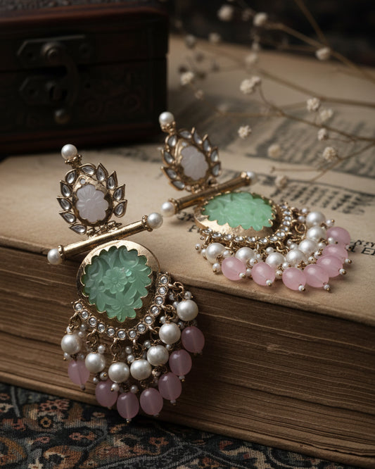 Mint Blush Anvay Chandbali