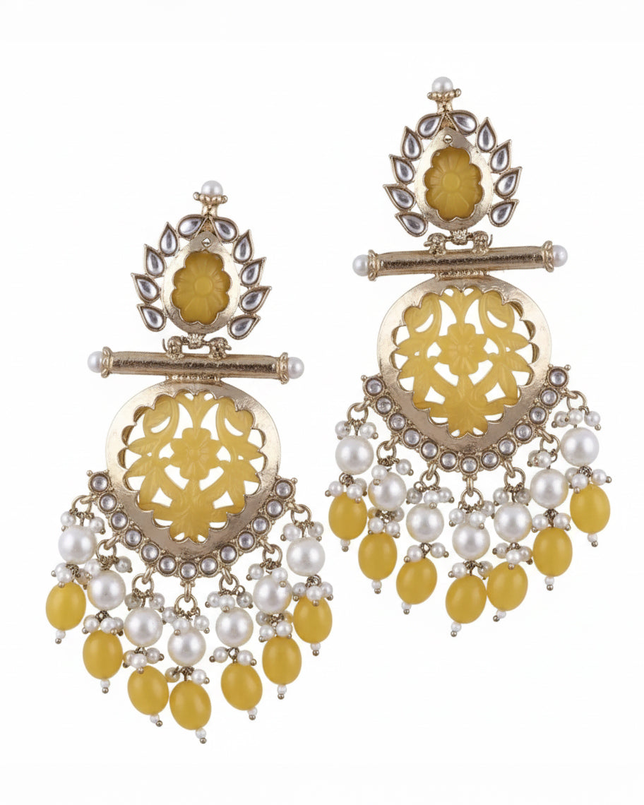 Yellow Anvay Chandbali