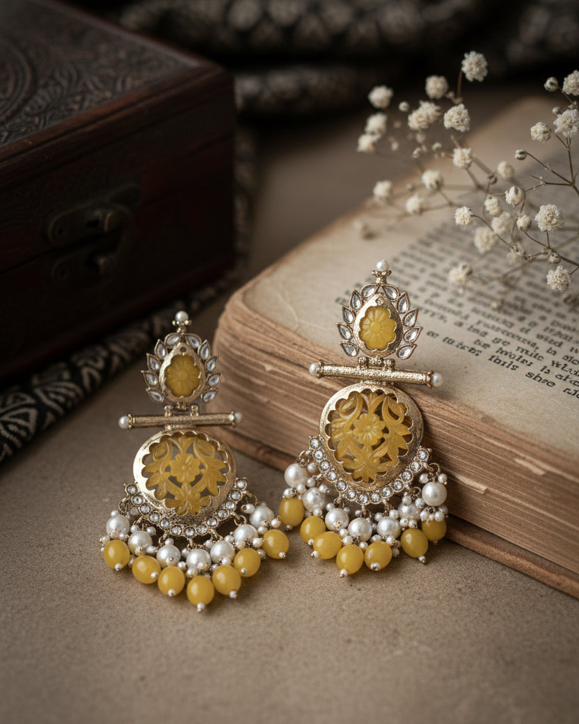 Yellow Anvay Chandbali