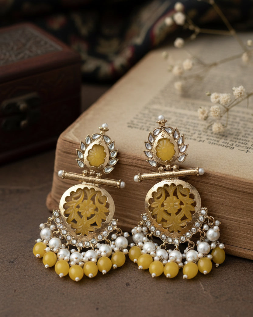 Yellow Anvay Chandbali
