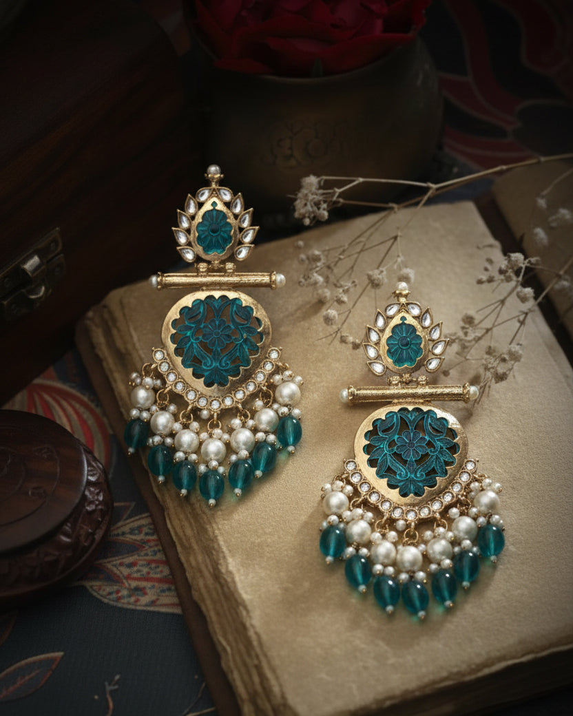 Teal Green Anvay Chandbali