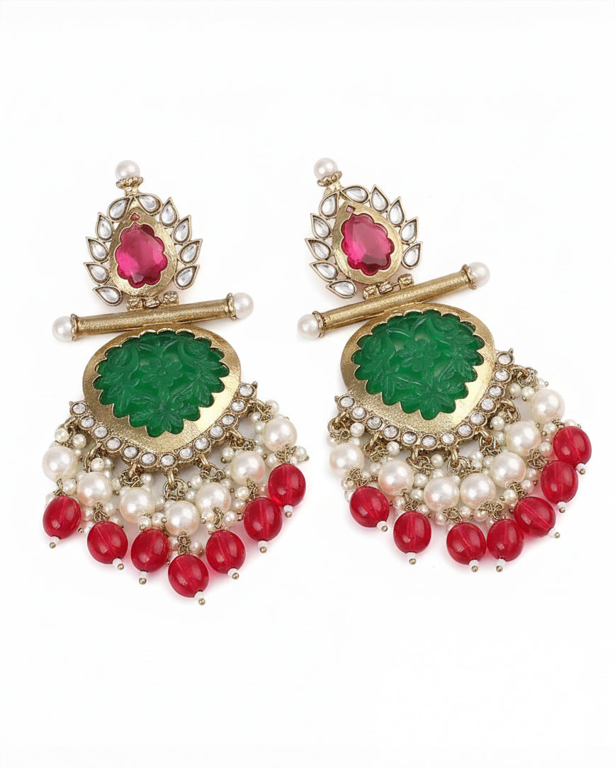 Red Emerald Anvay Chandbali