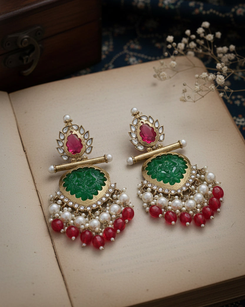 Red Emerald Anvay Chandbali