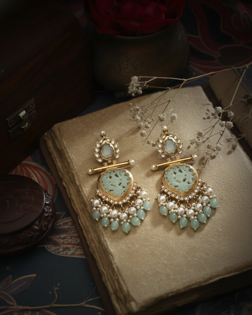 Mint Green Anvay Chandbali