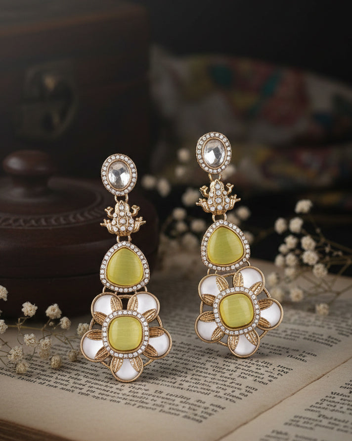 Yellow Ujjwal Monalisa Earring