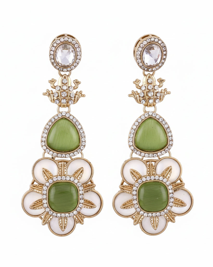 Olive Green Ujjwal Monalisa Earring