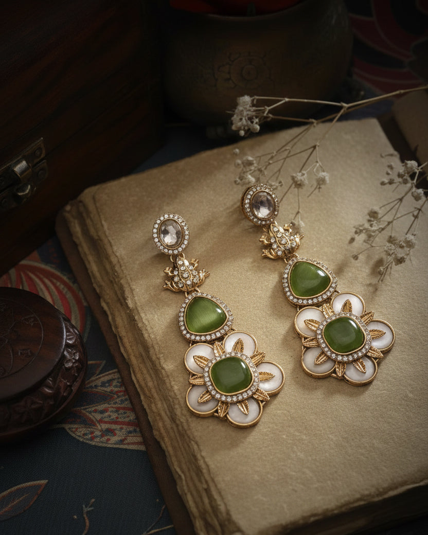 Olive Green Ujjwal Monalisa Earring