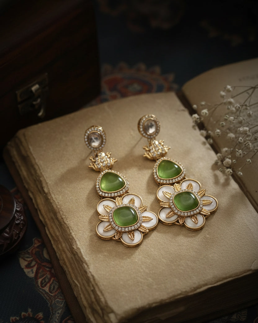 Olive Green Ujjwal Monalisa Earring