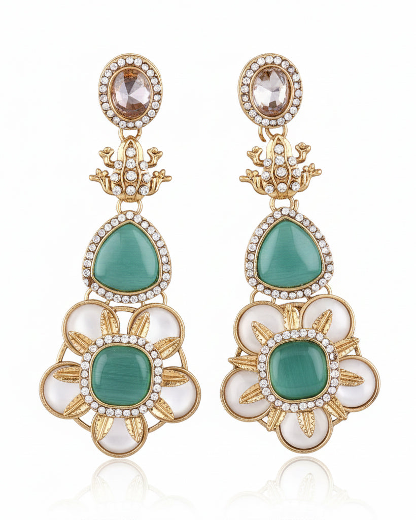 Mint Green Ujjwal Monalisa Earring